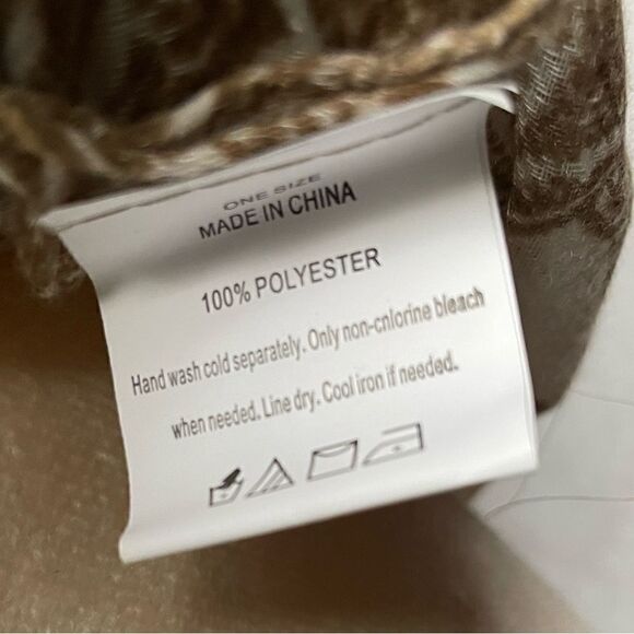 Infinity Scarf with Cream, Tan and White Paisley and Floral Designs (OS) - Picture 8 of 13